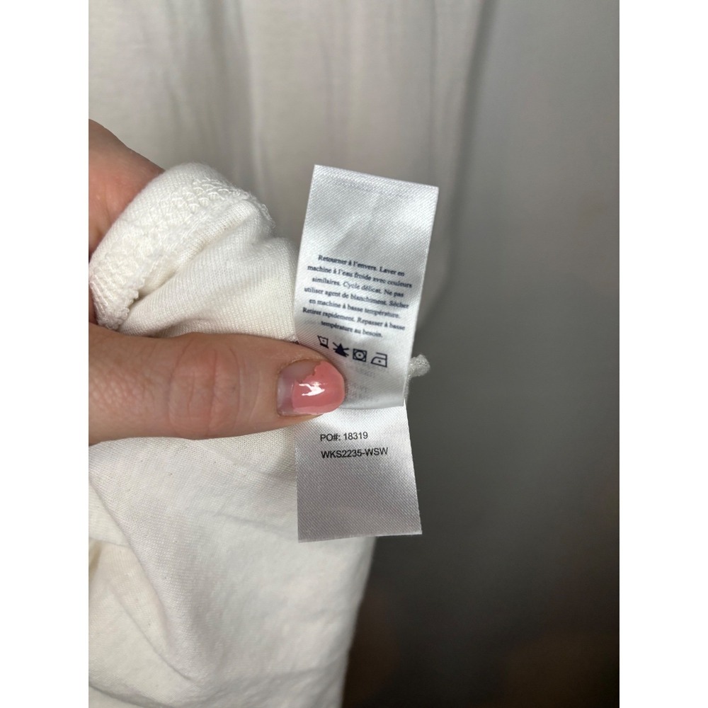 Faherty Pima Cotton Modal‎ Puff Sleeve Tee Cream Womens XS - Picture 6 of 6